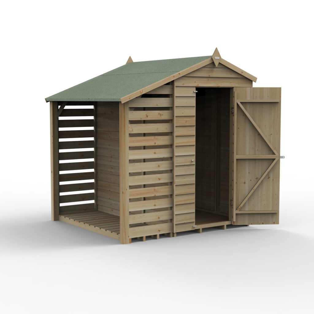 4LIFE Apex Shed 4×6 – Single Door – No Windows –  With Lean-To with Installation 5013053200698 2